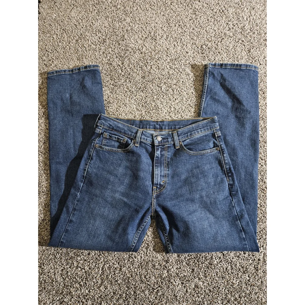 Levi's 506 Straight Fit Jeans Mens 32x34 High Stretch Dark Wash‎ Denim Vtg